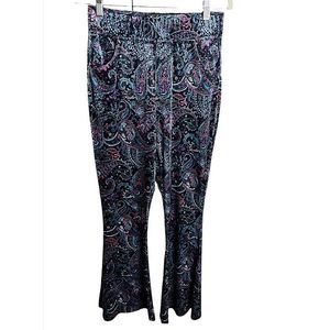 ❤️Velvet high rise paisley Boho wide leg pants